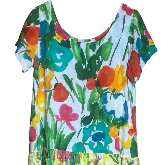 Jams World Multi Color Floral Ruffled Tiered Summer Dress Size XL 📦 - Picture 7 of 9